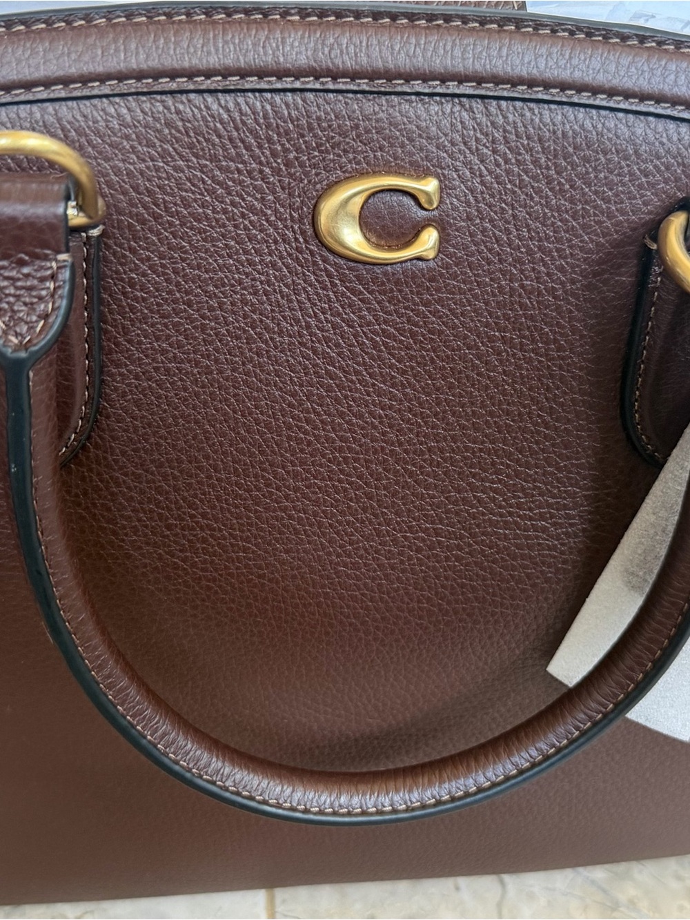 Coach Brown  Legacy Carry all Leather Satchel with Gold 'C' Accent